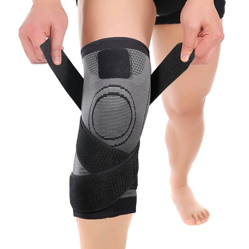 NuVigor Knee Support Brace,Compression Knee Sleeves for Men/Women,Knee Brace for Knee Pain,Arthritis, Joint Pain, Ligament Injury, Meniscus Tear, ACL, MCL, Tendonitis, Running, Sports(Black,3XL)